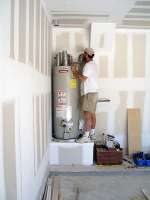 checking a newly installed AO Smith water heater